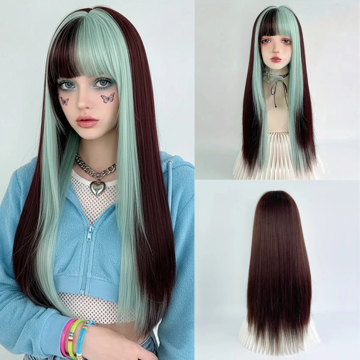 peruca-sintetica-longa-lisa-verde-marrom-em-camadas-ombre-mista-para-mulheres-peruca-de-cabelo-volumosa-para-cosplay-uso-diario-e-festas-resistente-ao-calor