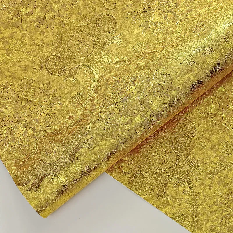 

Роскошные золотые обои для спальни и гостиной, рельефные, с узором дамаск, рулонные, с блестками, золотая фольга, papel de parede, обои