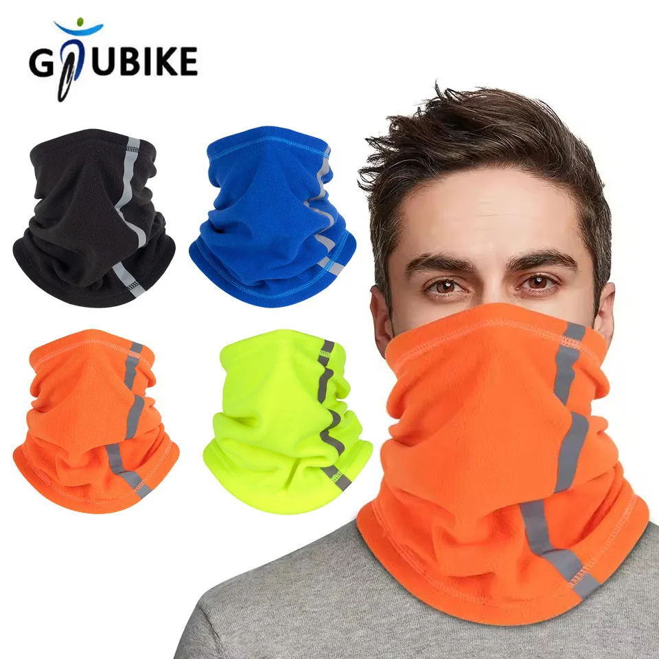 GTUBIKE New Reflective Neck Warmer Multi Scarf Autumn Winter Neckerchief Skiing Neck Cover Warm Mask Polar Fleece Cycling