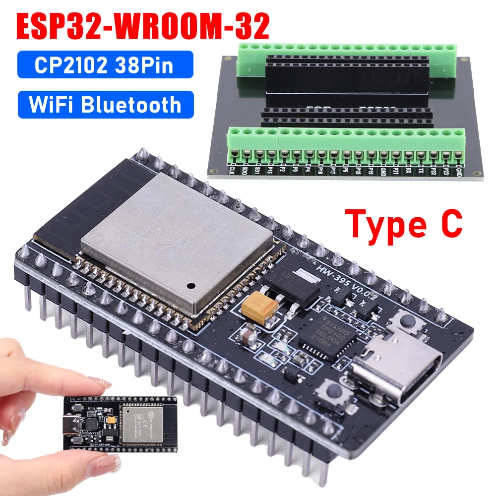 ESP32 Development Board Type-C CP2102 WIFI Bluetooth Module ESP32 WROOM-32 Dual Core Draadloze Module ESP-32 Uitbreidingskaart