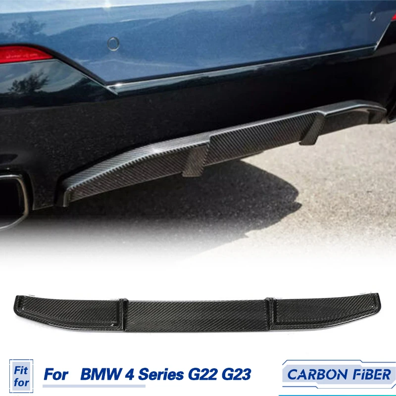 Car Rear Bumper Diffuser Lip Spoiler Carbon Fiber for BMW 4 Series G22 G23 M-Sport 2-Door 2021 2022 Rear Lip Chin Apron Body Kit