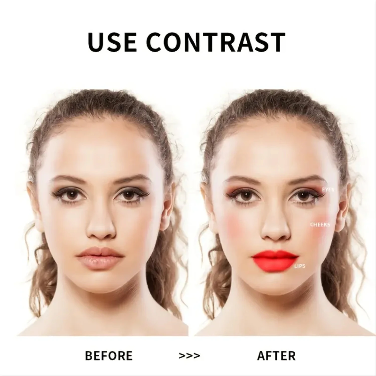 Hochpigmentierter 3-in-1-Lippenstift, Rouge und Lidschatten – langlebige und wasserfeste Mehrzweck-Lippen- und Wangentönung