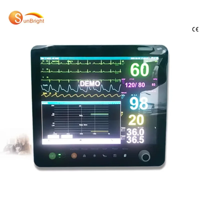 Monitor de Signos Vitales Veterinarios Multiparamétrico SUN-603S Ecg Spo2 Nibp para Perros/Gatos
