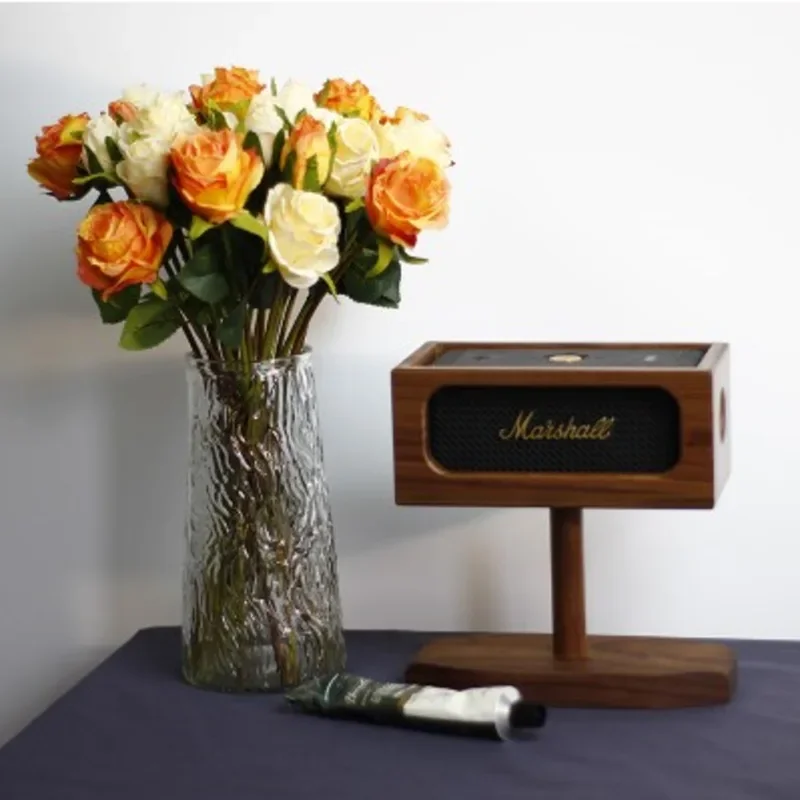 Soporte de altavoz Retro, decoración de madera maciza, caja de almacenamiento de escritorio, plataforma de soporte para teléfono, vitrina de Radio, estante de almacenamiento para el hogar