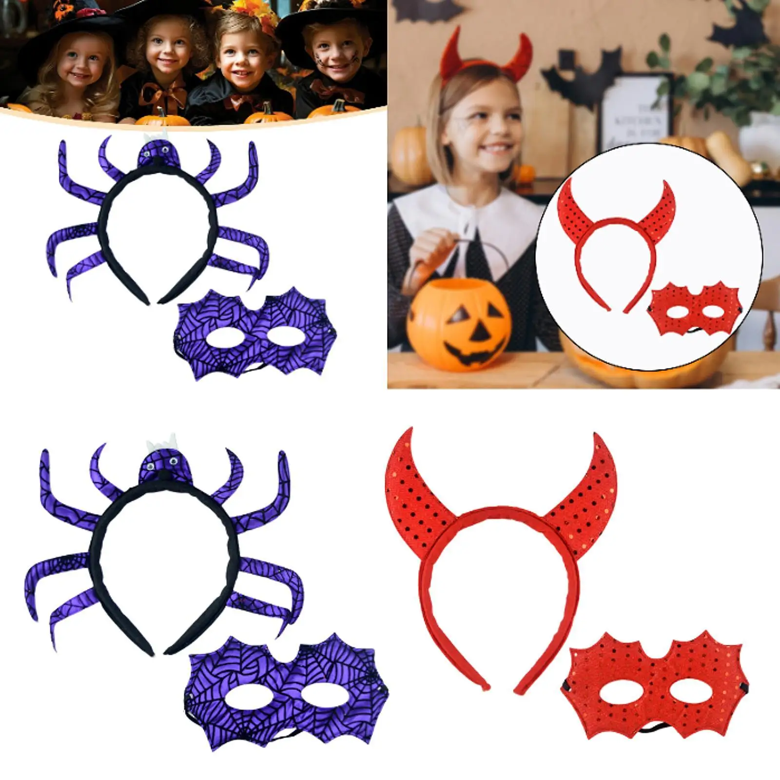 Halloween-hoofdband voor kinderen Haaraccessoires Kostuumaccessoire Hoofddeksels voor prestaties Halloween-vakantie Maskerade Fancy Dress