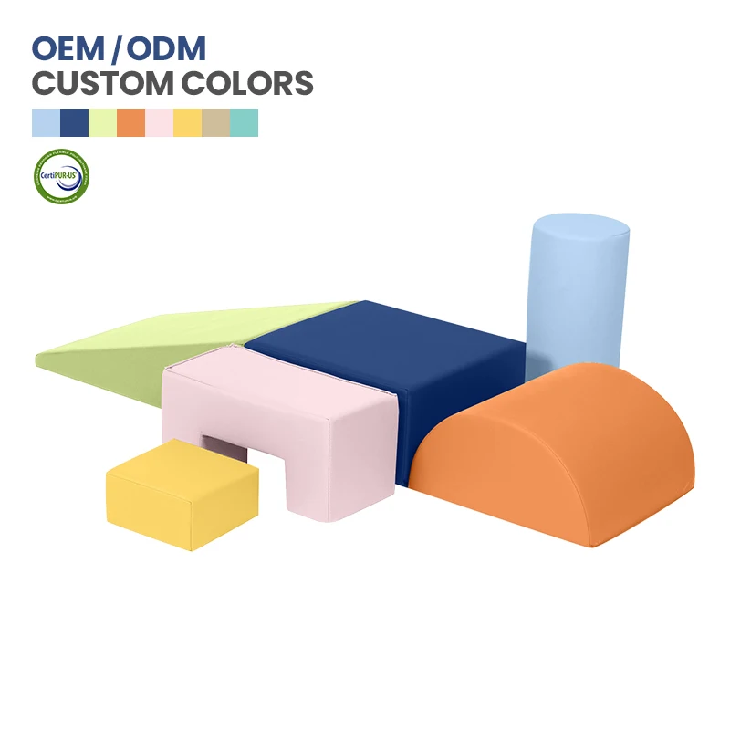 مجموعة ألعاب ناعمة للأطفال الصغار في المنتصف، ملعب داخلي للتسلق والزحف، ألعاب زاوية منزلقة ومسرح لنادي الأطفال #6