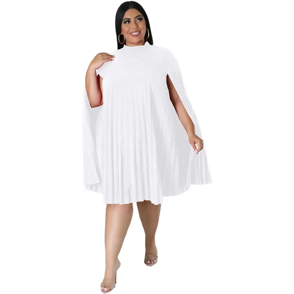 Весенне-осеннее африканское женское платье из полиэстера с круглым вырезом, белое, красное, черное, большие размеры, платье до колена, XL-5XL, африканские платья для женщин