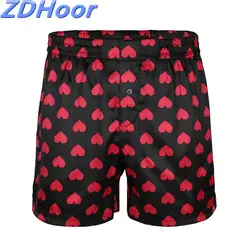 Mens Cute Love Heart Print Shorts Classic Soft Boxer Lightweight Loose Sports Short Pants