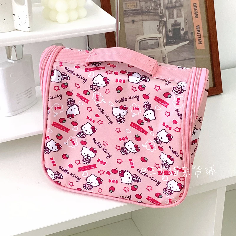 Hello Kitty Y2K Cosmetic Bag Sanrio Kawaii Anime Cartoon Cute Travel Portable Storage Bag Toiletries Handbag Toys Girls Gifts