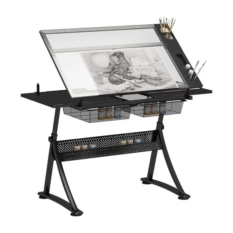 table Drawing Lifting table, art glass drawing computer designer desk