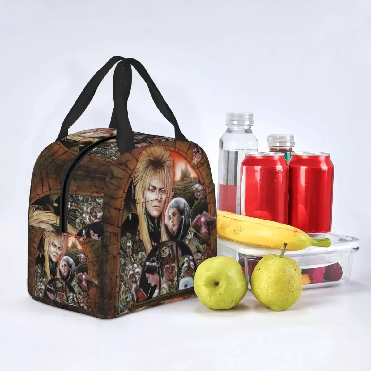 Fantasy Film Labyrinth Lunch Bag Jareth The Goblin King Thermal Insulated Lunch Box for Women Work School Food Picnic Bags