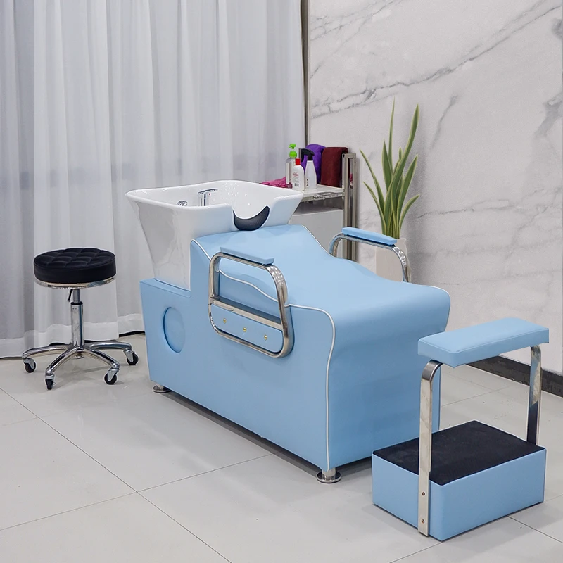 Professional Barber Shampoo Chair Barbershop Hairdresser Head Spa Shampoo Chair Hair Salon Luxury Sillon De Barbería Furniture