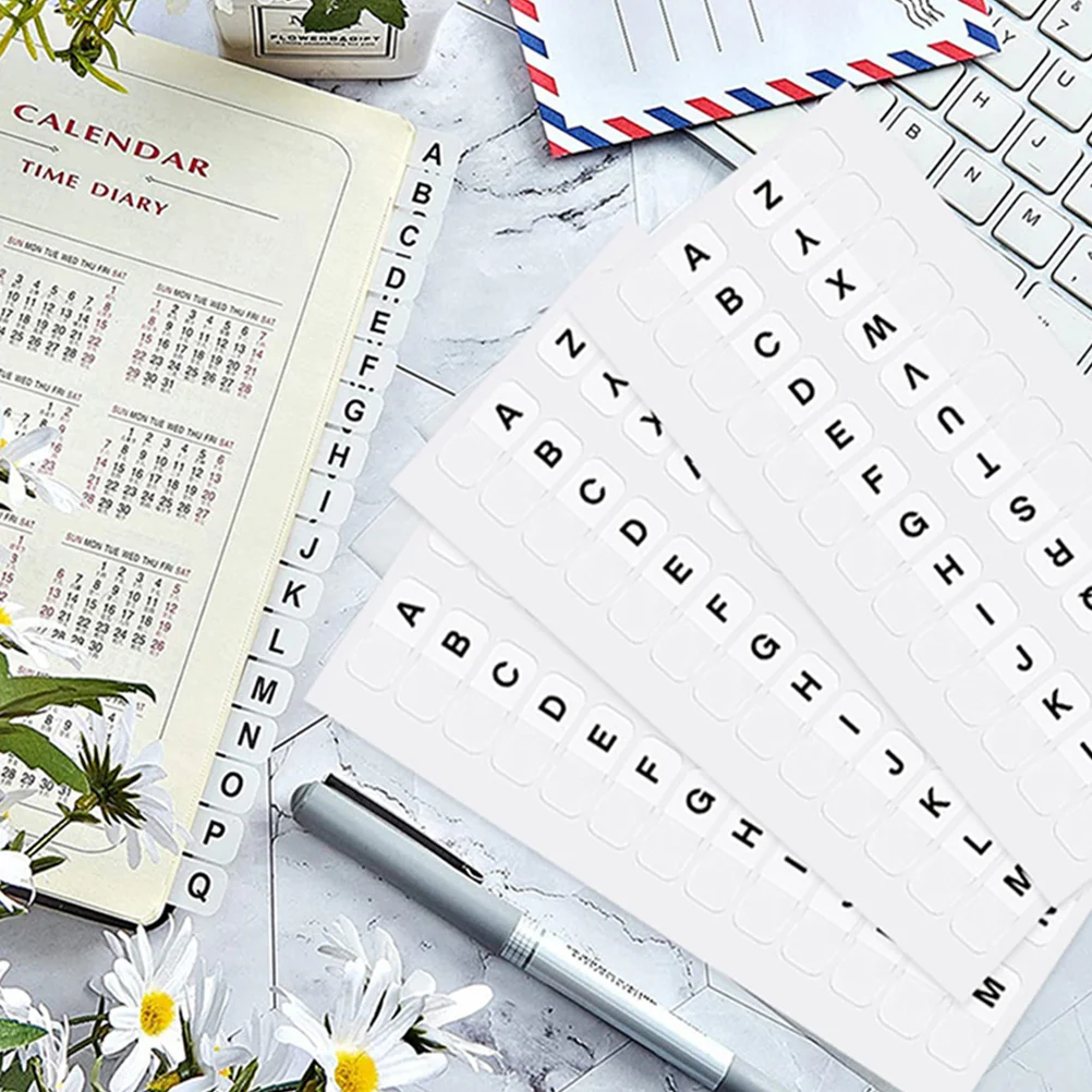30 Sheets Alphabet Index Stickers Book Flags Tabs Self Adhesive Labels Note Pads