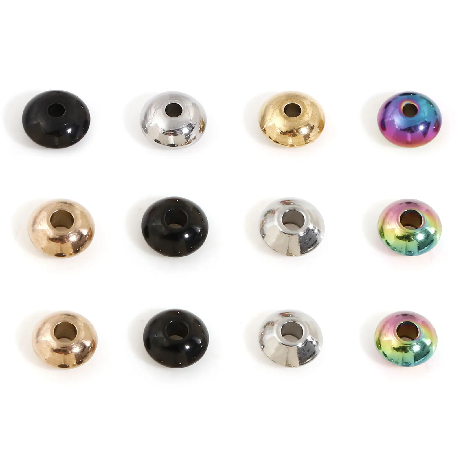 

10PCs 304 Stainless Steel Round Spacer Beads For Diy Charm Jewelry Making Multicolor Charms Beads Diy Necklace Earrings Findings