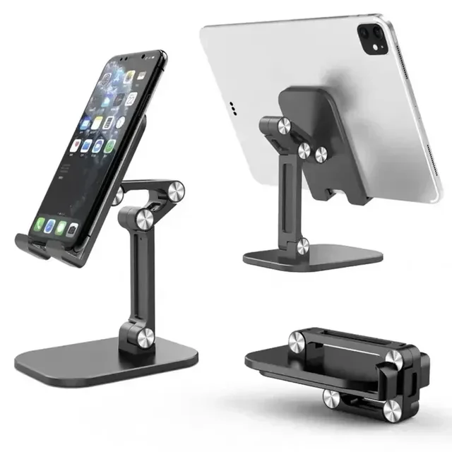 Biurkowy stojak na telefon komórkowy do iPhone'a IPada Xiaomi Regulowany składany uchwyt na tablet stacjonarny Uniwersalny stojak na telefon komórkowy