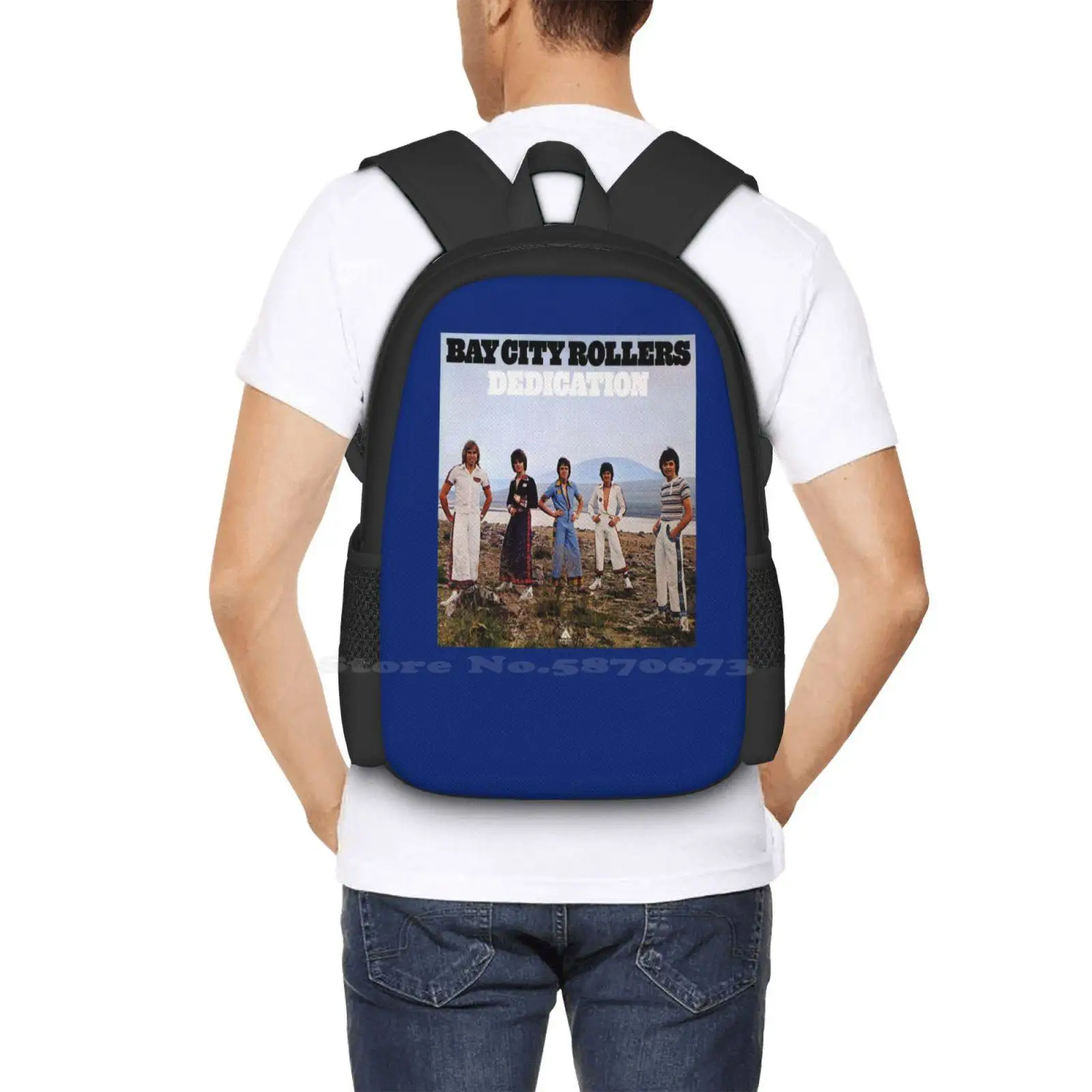 Bay City Rollers : Dedication Teen College Student Backpack Pattern Design Bags Bay City Rollers Dedication Power Pop Pop Music