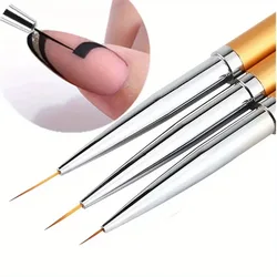 3Pcs Nail Art Liner Brushes French Stripe 3D Tips Line Stripes DIY Drawing Pen UV Gel Brushes Painting Manicure Nail Tool Sets