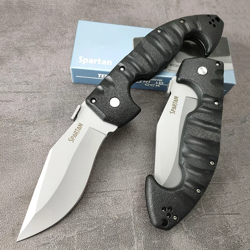 High Performance COLD Spartan Warrior Tactical Folding Knife 7CR13MOV Blade Nylon Glass Fiber Handle Combat Hunting Knives