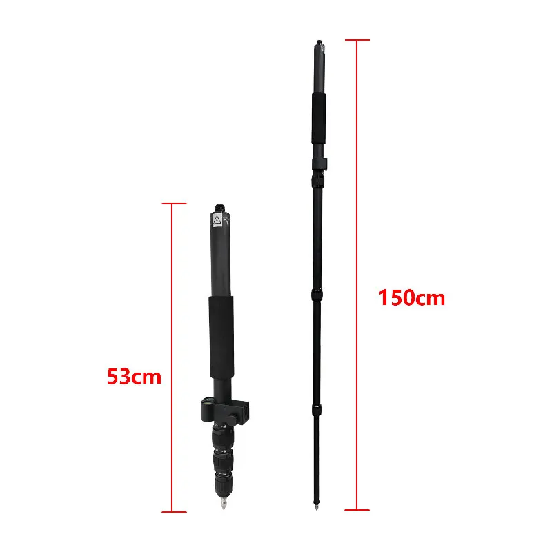 150CM Telescopic Portable Centering Pole With Is Suitable For RTK/GPS GNSS Surveying Rod WITH CLAMP With Compass Level Bubble