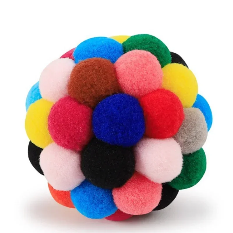 Juguete interactivo para masticar hierba gatera, juego de pelota de peluche para cachorros y gatitos, juguete para perros y gatos, campana colorida hecha a mano, pelota hinchable, suministros de regalo para mascotas, 1 ud.