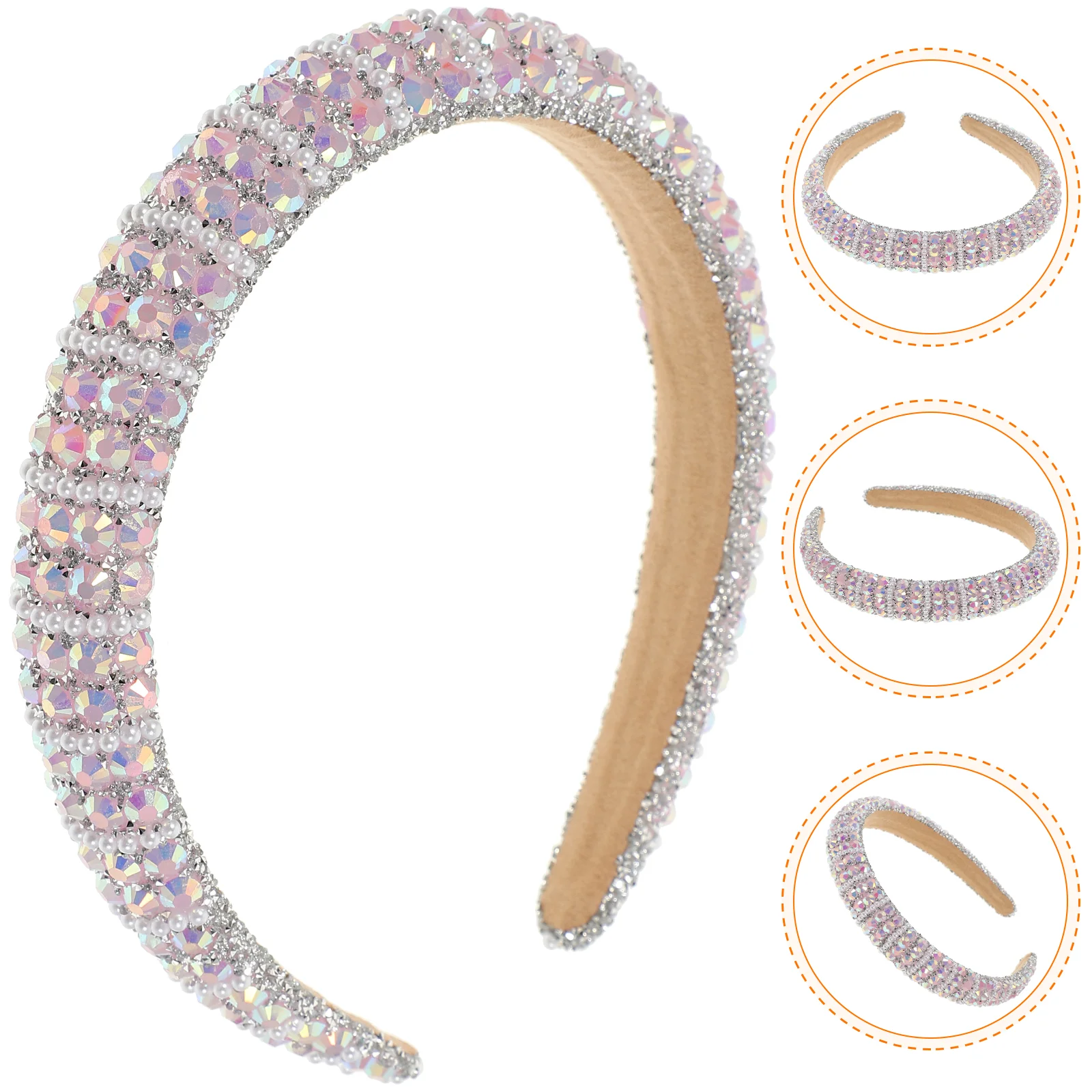 

Full Diamond Girl Rhinestone Headband Miss Women's Polyester Plastic Prom Headbands Womens