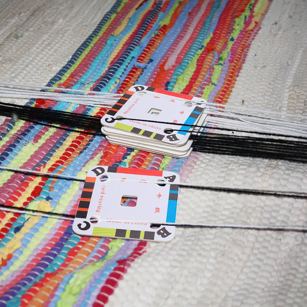 150Pcs Weaving Cards Cardboard Sturdy Handmade DIY Loom Craft Supplies Paper Loom Cards for Weaving Projects Belt Making - view 4