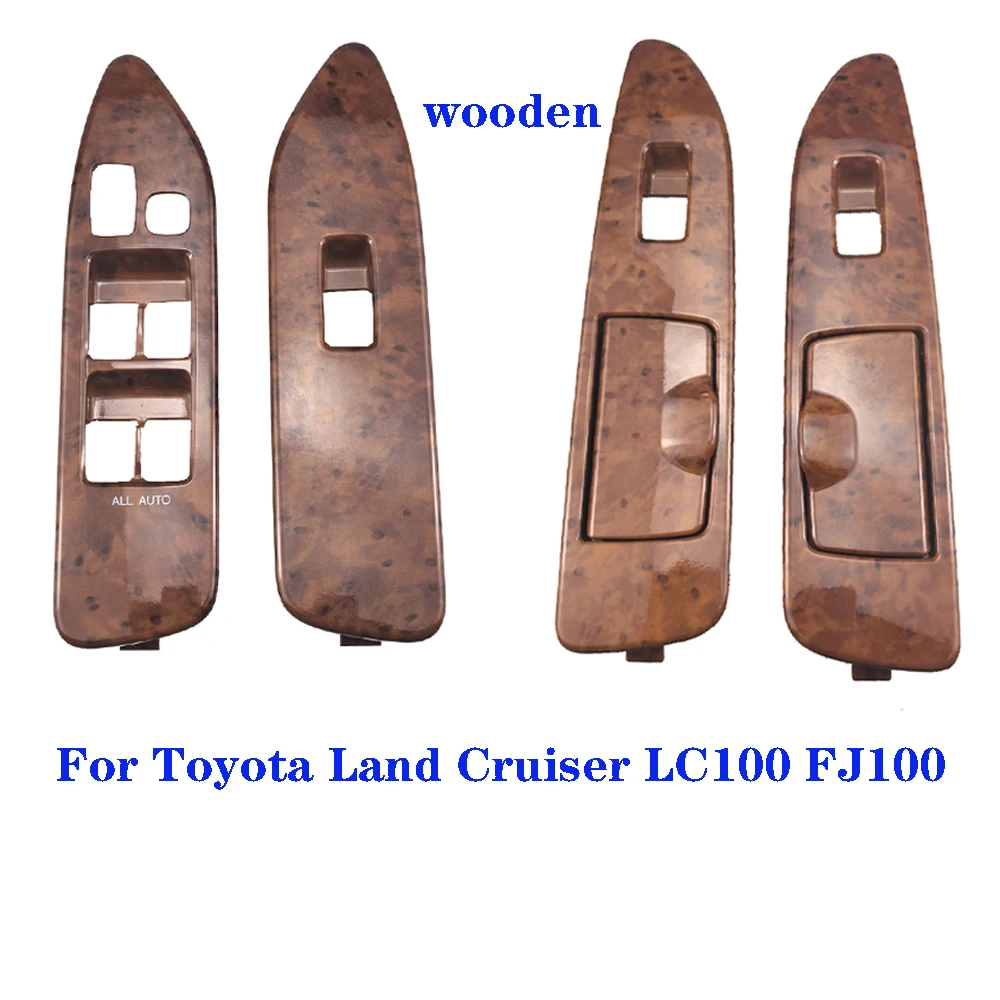 For Toyota Land Cruiser 100 1998 1999 2000 2001 2002 Accessories LC100 FJ100 Interior Wooden Window Switch Lifter Panel Cover