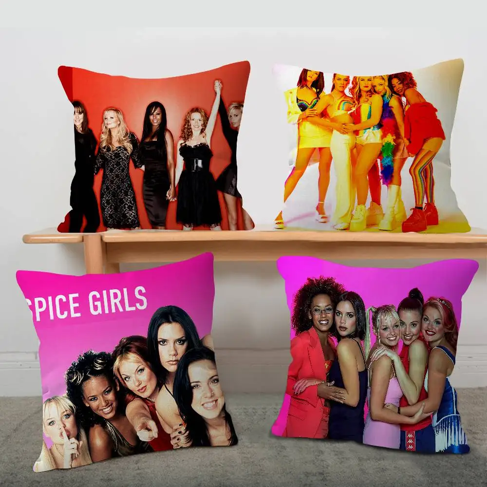 Pop S-Spice Girls Pillow Covers Cartoon Sofa Decorative Home Double-sided Printing Short Plush Cute Cushion Cover