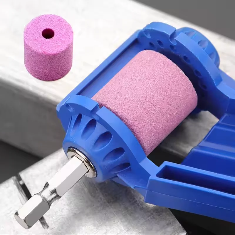 Portable Drill Bit Sharpener, Electric Hand Drill Polishing and Grinding Tool, Straight Handle Drill Bit Grinding Stone Tool Set