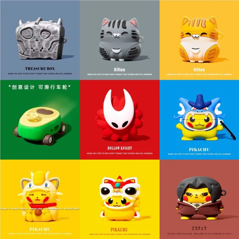 3D-Cartoon-Anime Pok é Mon Silikonhülle passend für Airpods Pro 2 Pro 3 Pro 4 3 2 1 Schutzhülle für Männer und Frauen