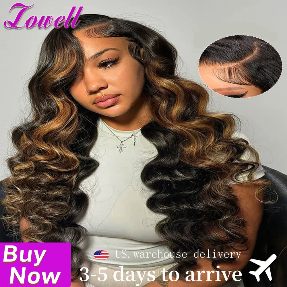 

Парик из натуральных волос Highlight 1B30 Body Wave, 13x4, 13x6, с кружевной передней частью, естественная линия роста волос, черно-коричневый цвет, HD-кружево