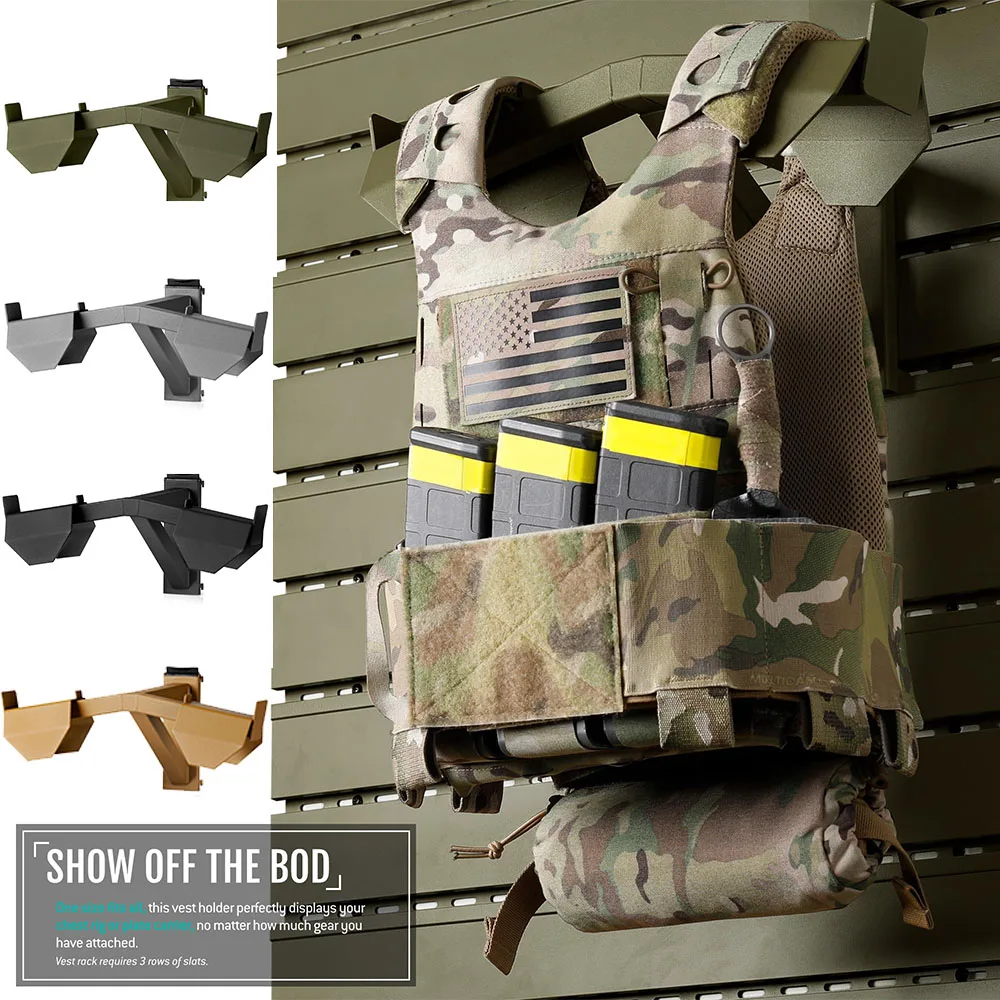 

Wall Rack Tactical Gear Wall Mount Display Rack Organizer, Adjustable Width, Heavy-Duty Steel Construction Hold Up to 40 lbs
