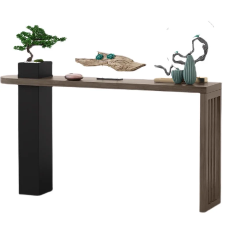 

Минималистичный креативный длинный узкий стол для прихожей, мебель для гостиной, новые китайские консольные столы из цельного дерева в консольный стол