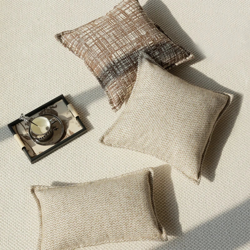 30X50/45X45CM Brown Simple Throw Pillow Cover Homestay Stripes Stamping Waist Cushion Cover Decor Home Decorative Pillowcase
