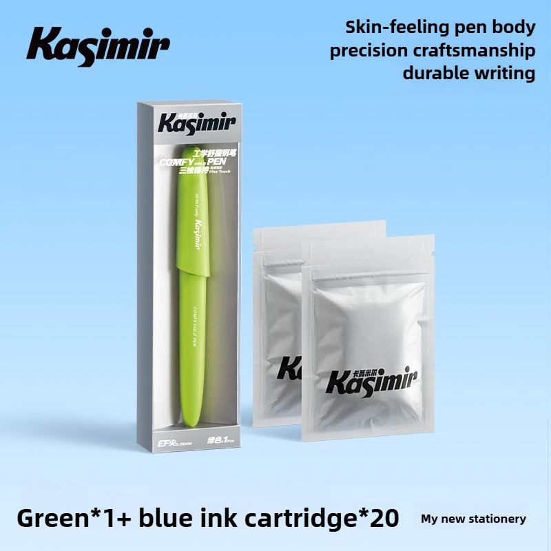 

Перьевая ручка Kasimir со сменными сине-черными чернильными картриджами для практики рукописного ввода для студентов, школьные принадлежности, канцелярские принадлежности