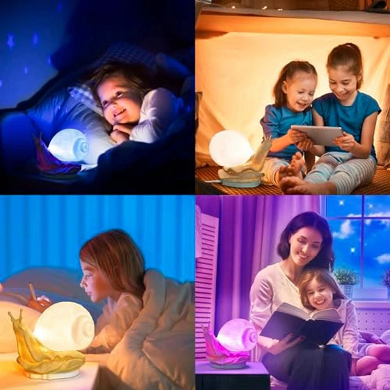 Ślimak lampka nocna 2 tryby światła i 24 kolory Baby Night Light Cute zaprojektowane dla dzieci lampka nocna dla dzieci dla dekoracja sypialni