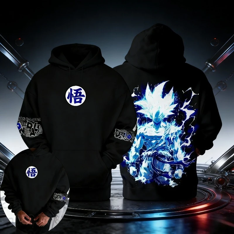 

Dragon Ball Hip Hop Large Hoodie 2026 Men's Cotton Women's Autumn/Winter New Anime Printed Casual Loose Parent Child Hoodie Top