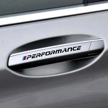 반사 비닐 자동차 문짝 핸들 미러 와이퍼 스티커, BMW M 파워 퍼포먼스 F10 F31 E36 E39 E87 E90 X3 용 데칼 스타일링, 4 개