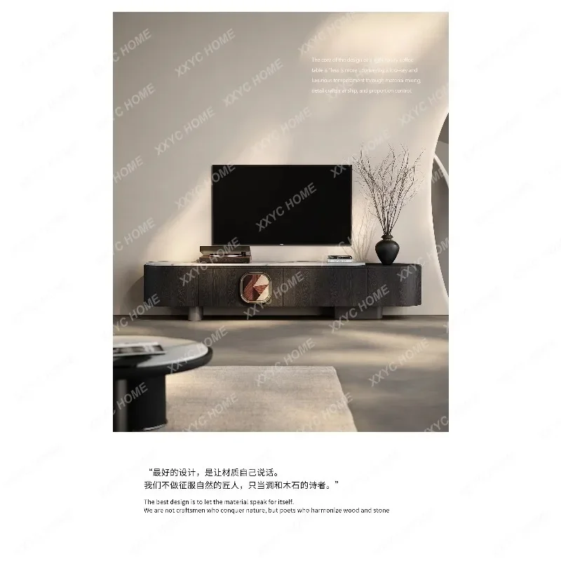 FFMinimalist luxury stone TV cabinet living room, new light luxury high-end sense, coffee table TV cabinet combination