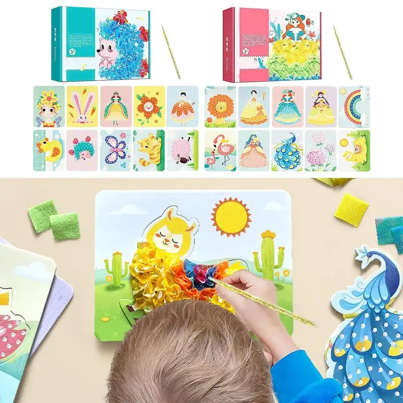 DIY Dress-Up Book Set Poke Art Hand-Painted 3D DIY Toys Safe To Use Painting Supplies Gifts For Thanksgiving Easter New Year