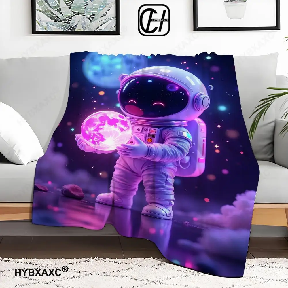 

Interstellar Astronaut Throw Blanket Aesthetic Art Flannel Blanket Portable Home Travel Camping Sofa Picnic Thickening Flannel