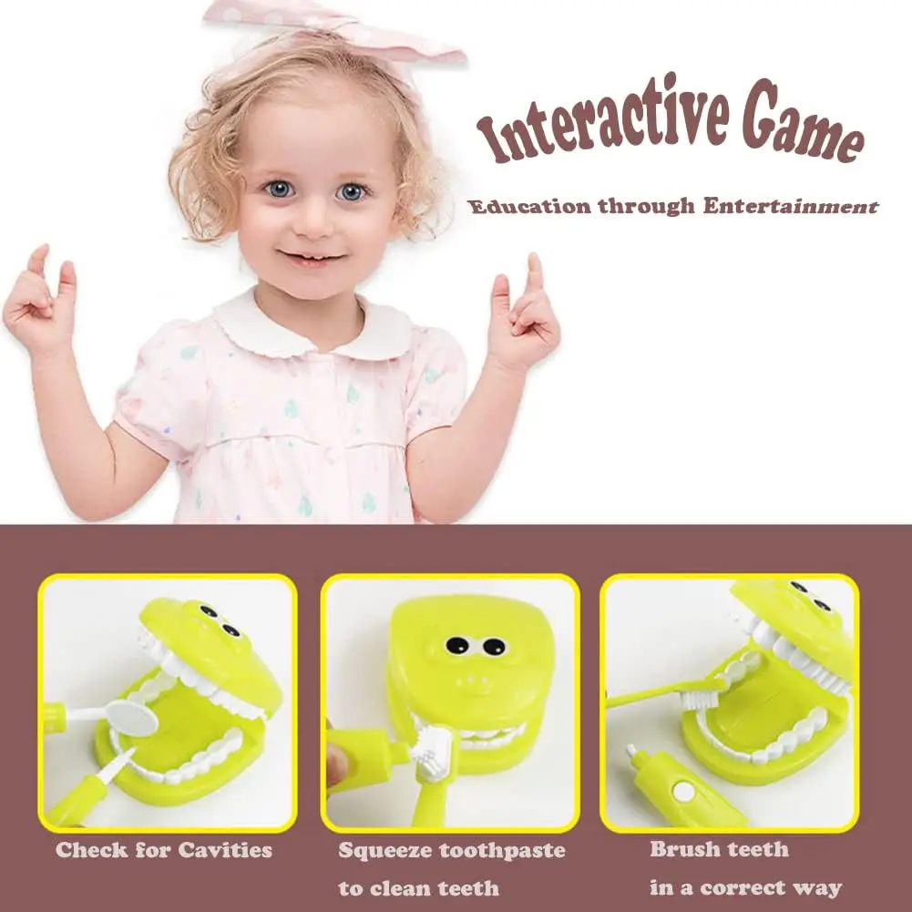 Juego de simulación de plástico para dentista, Kit médico de juguete de imitación para niños, juego de rol higiénico para cultivo de Habbit, 9 Uds.