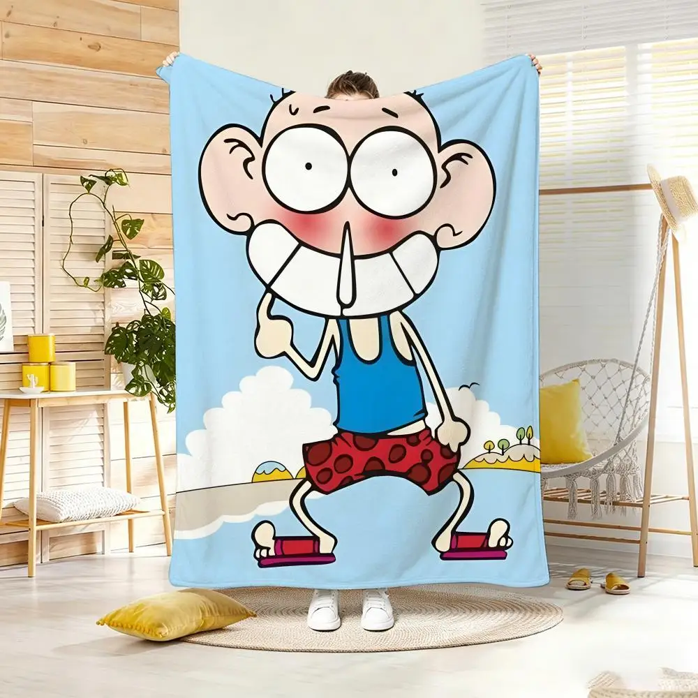 Cartoon Figure F-FunnyS SchoolS Throw Lightweight 240g Flannel Blanket Soft Skin-friendly for Summer Cooling