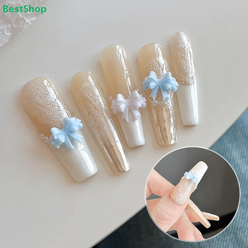 ♥ Cinta Bowknot 3D molde de silicona para uñas plantilla de tallado de manicura placas de estampado suave DIY molde artístico para manicura