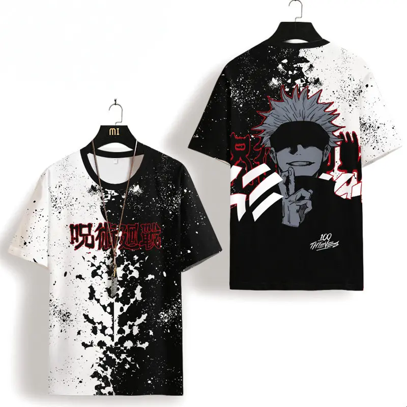 

Мужская летняя футболка с коротким рукавом Spell Back To Battle Around Five Wu Xia Oil Jie Tiger Cane Hisahito Impression Cartoon