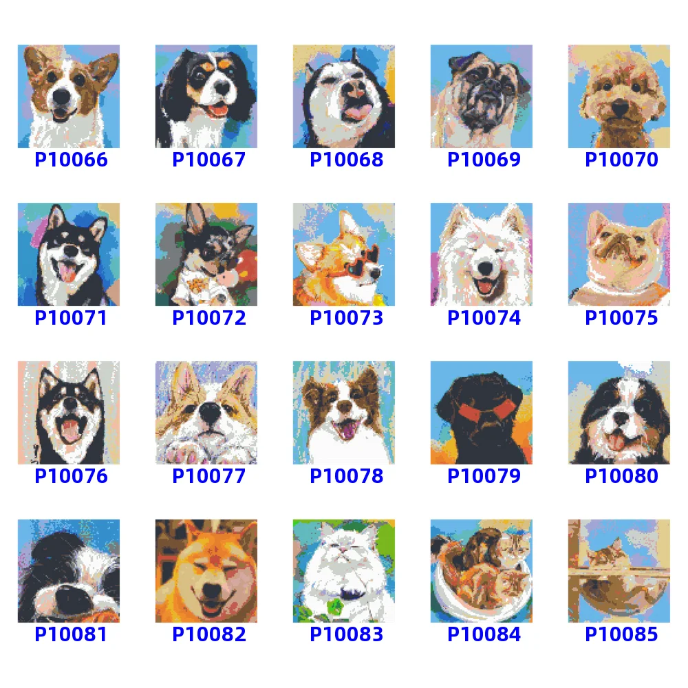 Building Blocks Mosaic Puzzles Christmas Diy Photo For Boys Girls Oil Painting Art Toys Cute Animal Dog Cat Animal Easy Finish