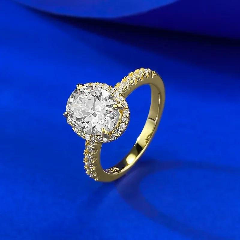 Apaison 7*9 mm High Carbon Diamond Ring Bridal Wedding Anniversary Party Rings For Women 925 Sterling Silver Fine Jewelry Gift