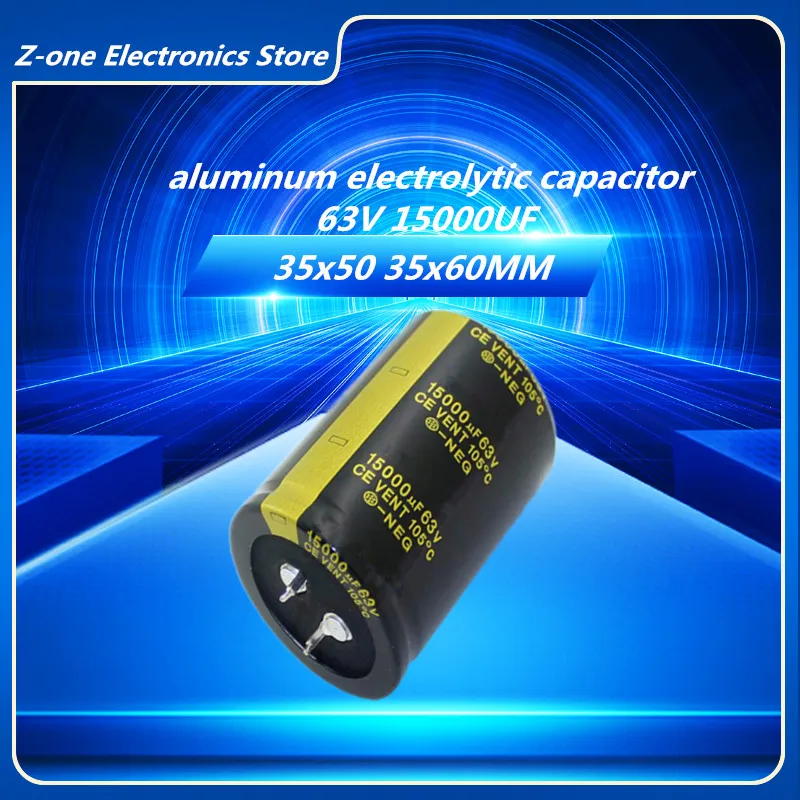 

2-5pcs 63V15000UF 63V 15000UF 35X50 35X60MM High quality Aluminum Electrolytic Capacitor High Frequency Low Impedance