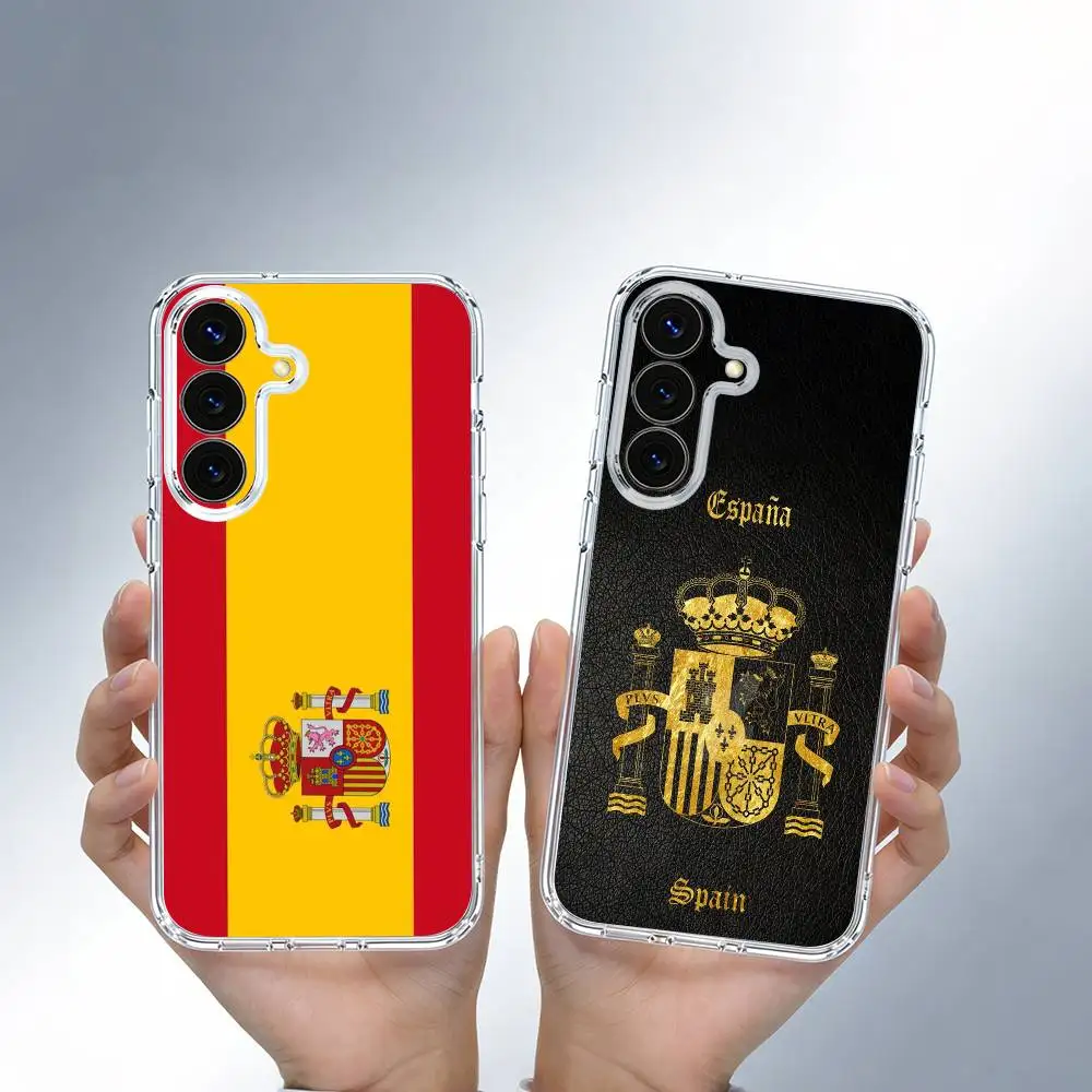 Spain Flag  phone Case For Samsung S25,24,21,22,23,30,Ultra,20,Plus,Fe,Lite,Note Transparent Cover