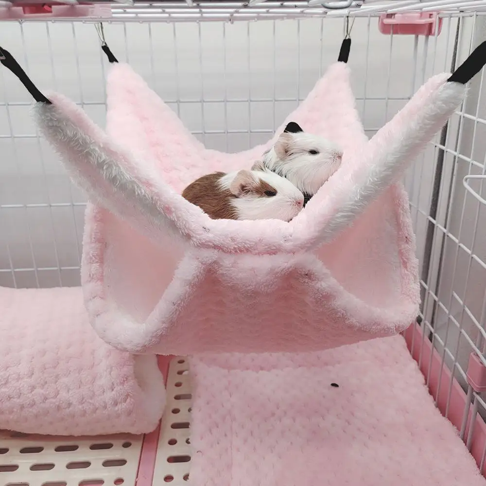 1pc Hamster Nest Winter Bed House Shed Hanging Hammock Cage Tunnel Plush Hideaway for Hamster Guinea Pigs Sugar Small Pet